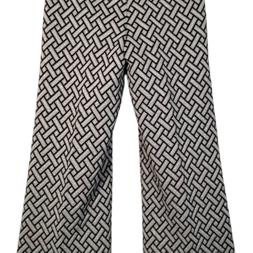 Vintage Miss Holly Pants Women Small Black Silver Polyester 60s 70s Flare Disco - Picture 2 of 13